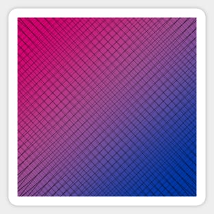 Dark Pink Purple Blue Grid Gradient - Bisexual Colors - Bi Flag Sticker